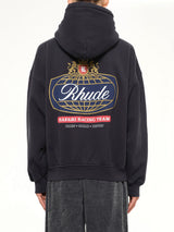 Rhude Safari Crest Zip Up Hoodie in Vintage Black