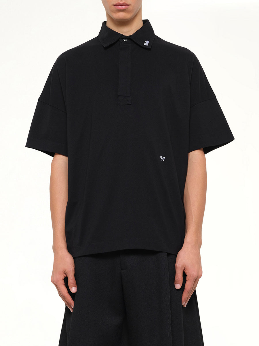 SS Jersey Polo Shirt in Black