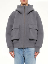 Spacer Zip-up Hoodie in Grey