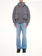 Spacer Zip-up Hoodie in Grey
