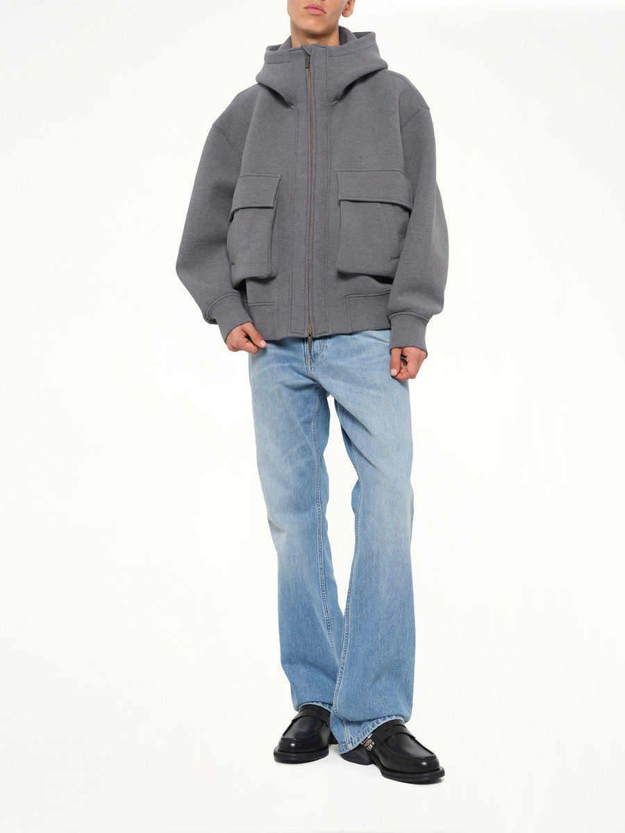 Spacer Zip-up Hoodie in Grey