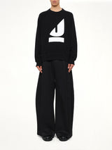 Split U Sweatshirt in Black