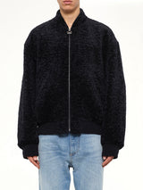 Velvet Bomber Jacket in Navy