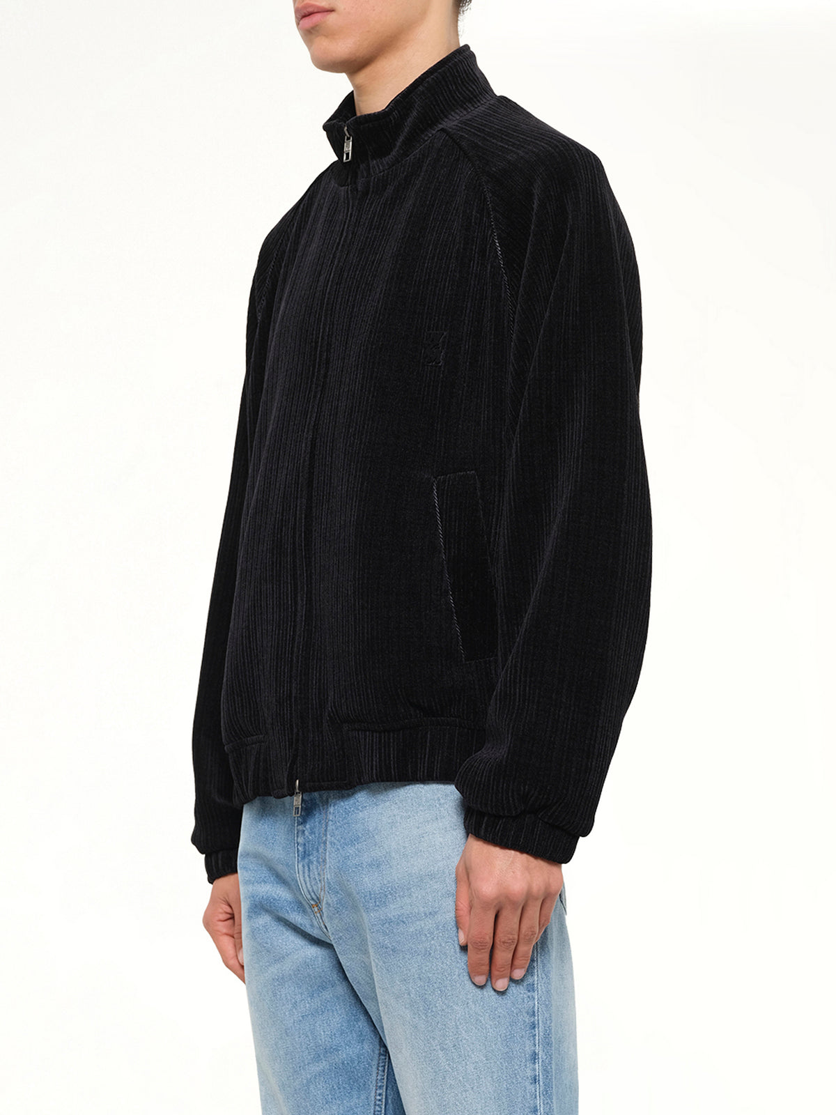 Velvet Track Top in Black
