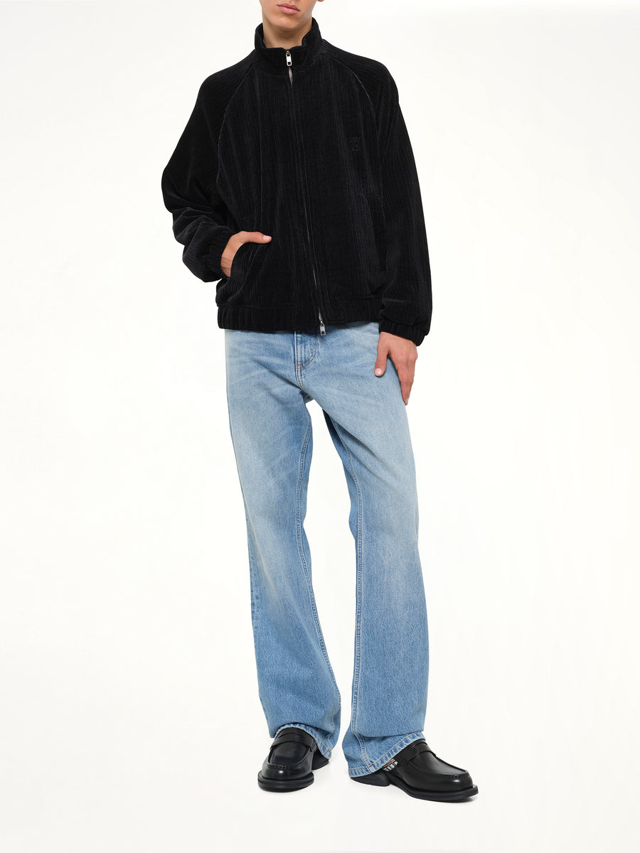 Velvet Track Top in Black