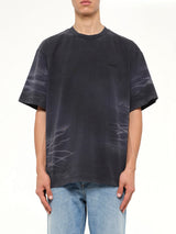 Washed Spray-Dyed T-Shirt in Navy