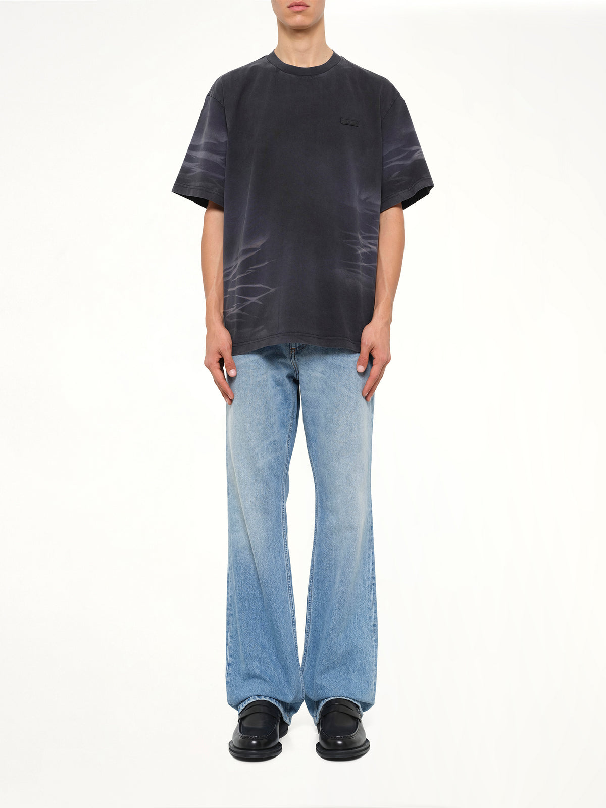 Washed Spray-Dyed T-Shirt in Navy