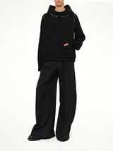 Wool Deconstructed Hoodie in Black