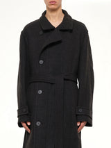 Wool Long Coat in Mud