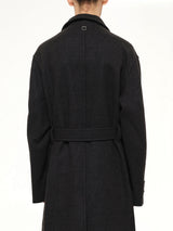 Wool Long Coat in Mud
