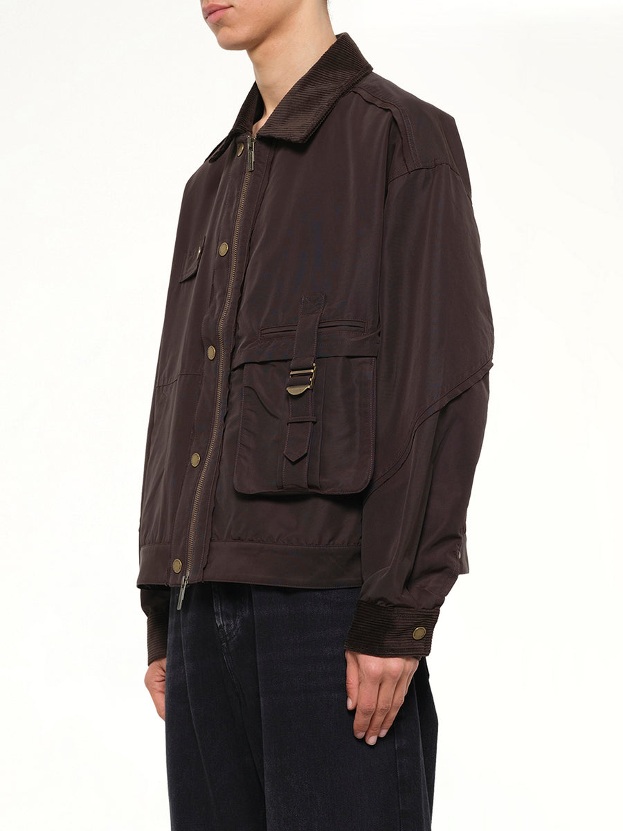 Workwear Jacket with Double Fastening in Brown