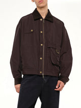 Workwear Jacket with Double Fastening in Brown