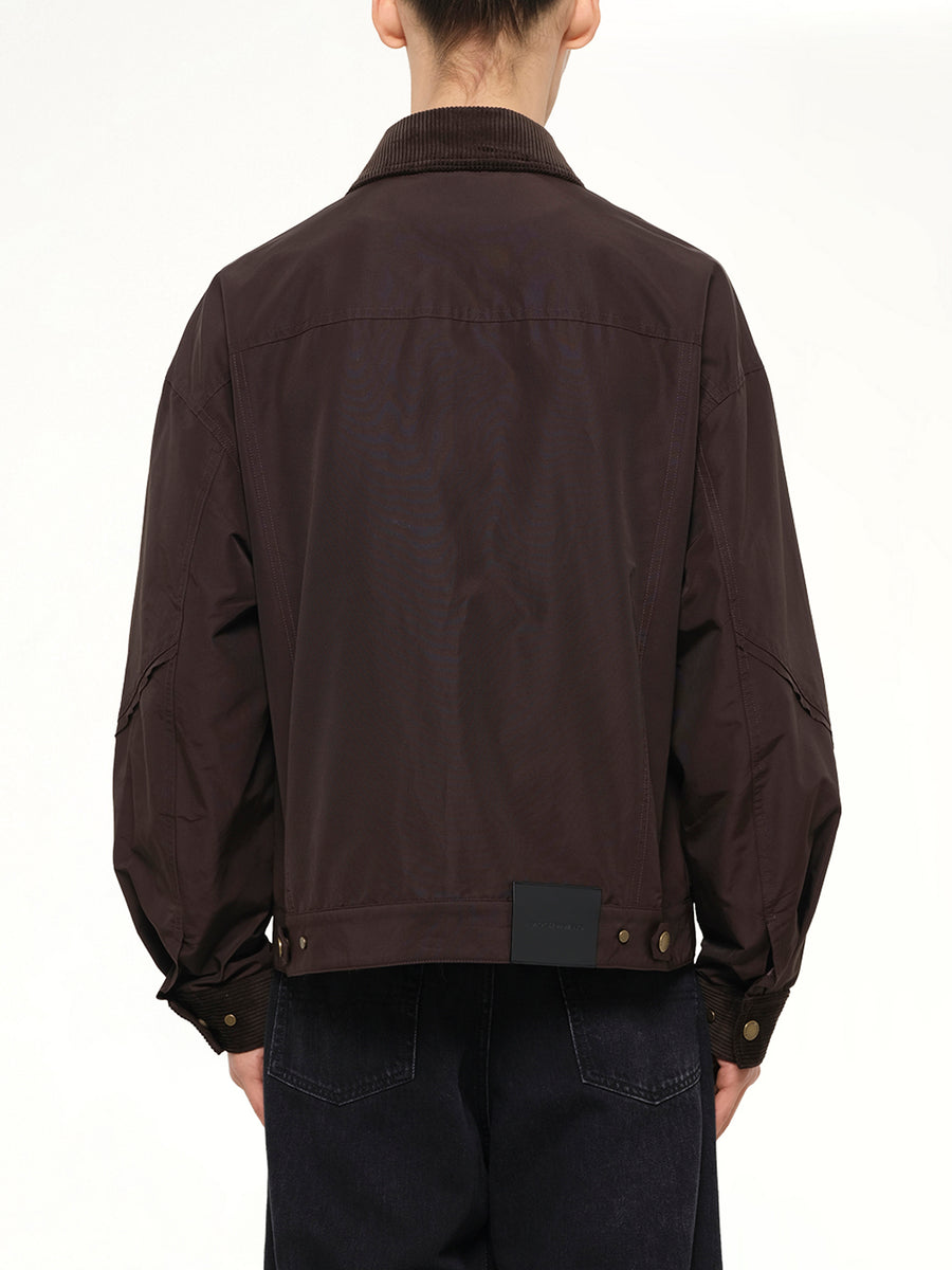 Workwear Jacket with Double Fastening in Brown