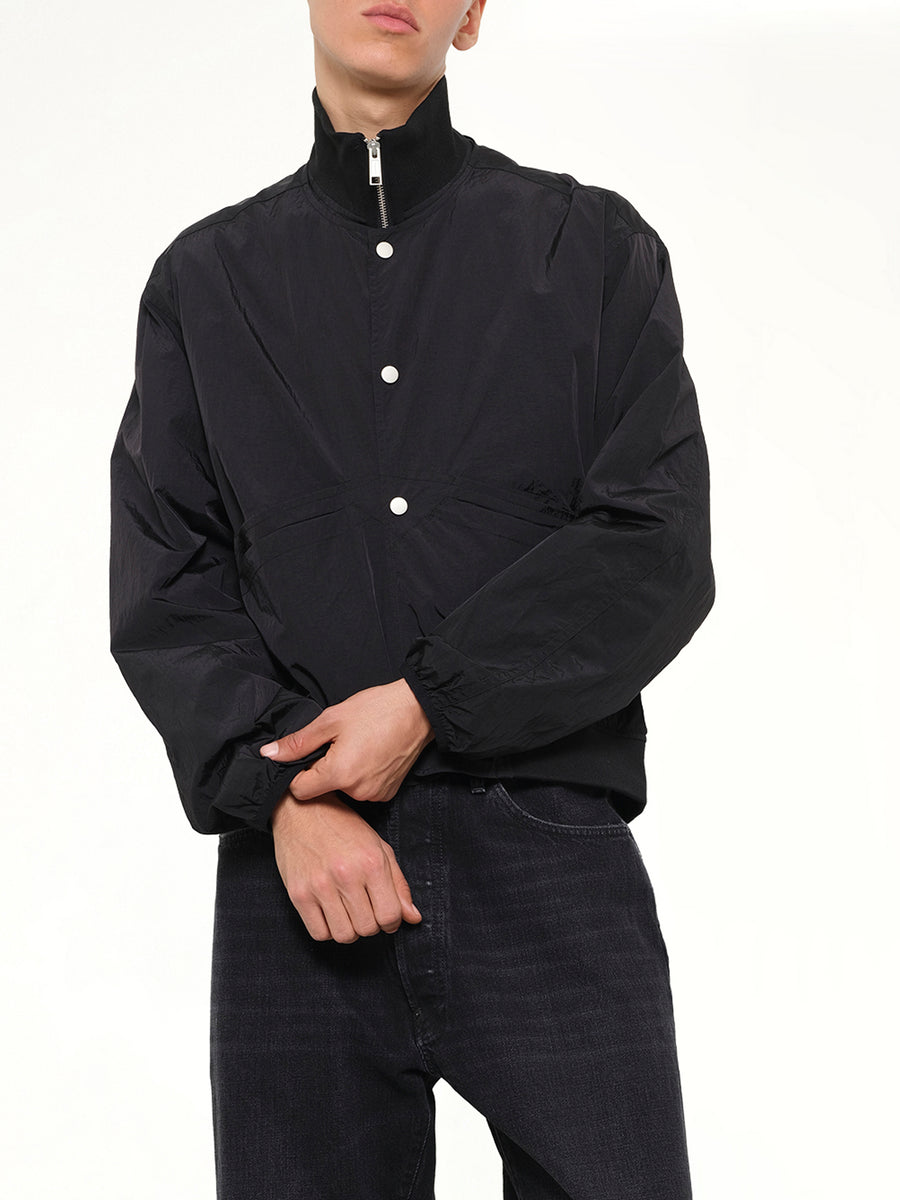 Zip Up Anorak in Black