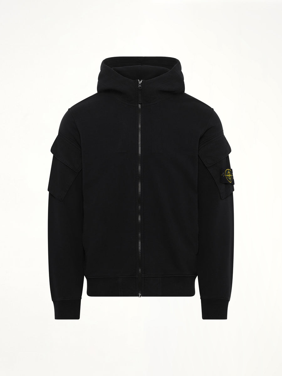 610000 Cotton Fleece Hoodie in Black