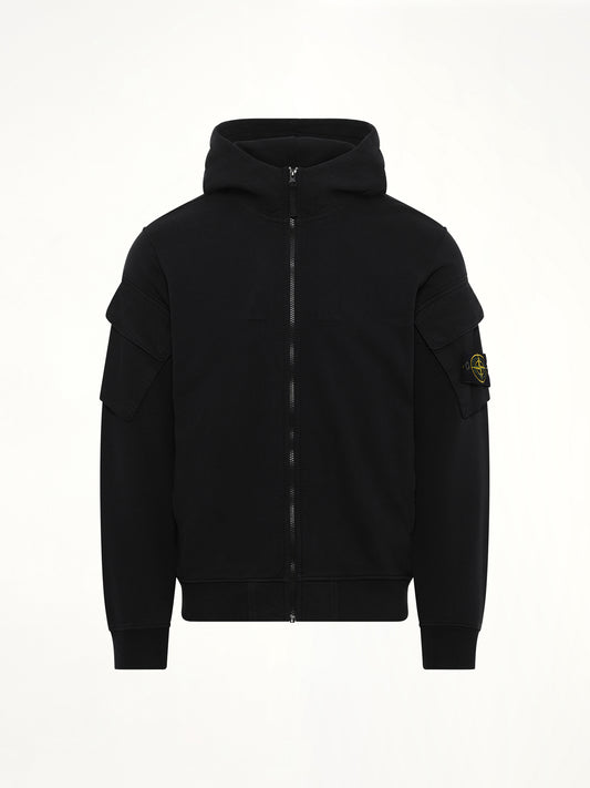 610000 Cotton Fleece Hoodie in Black
