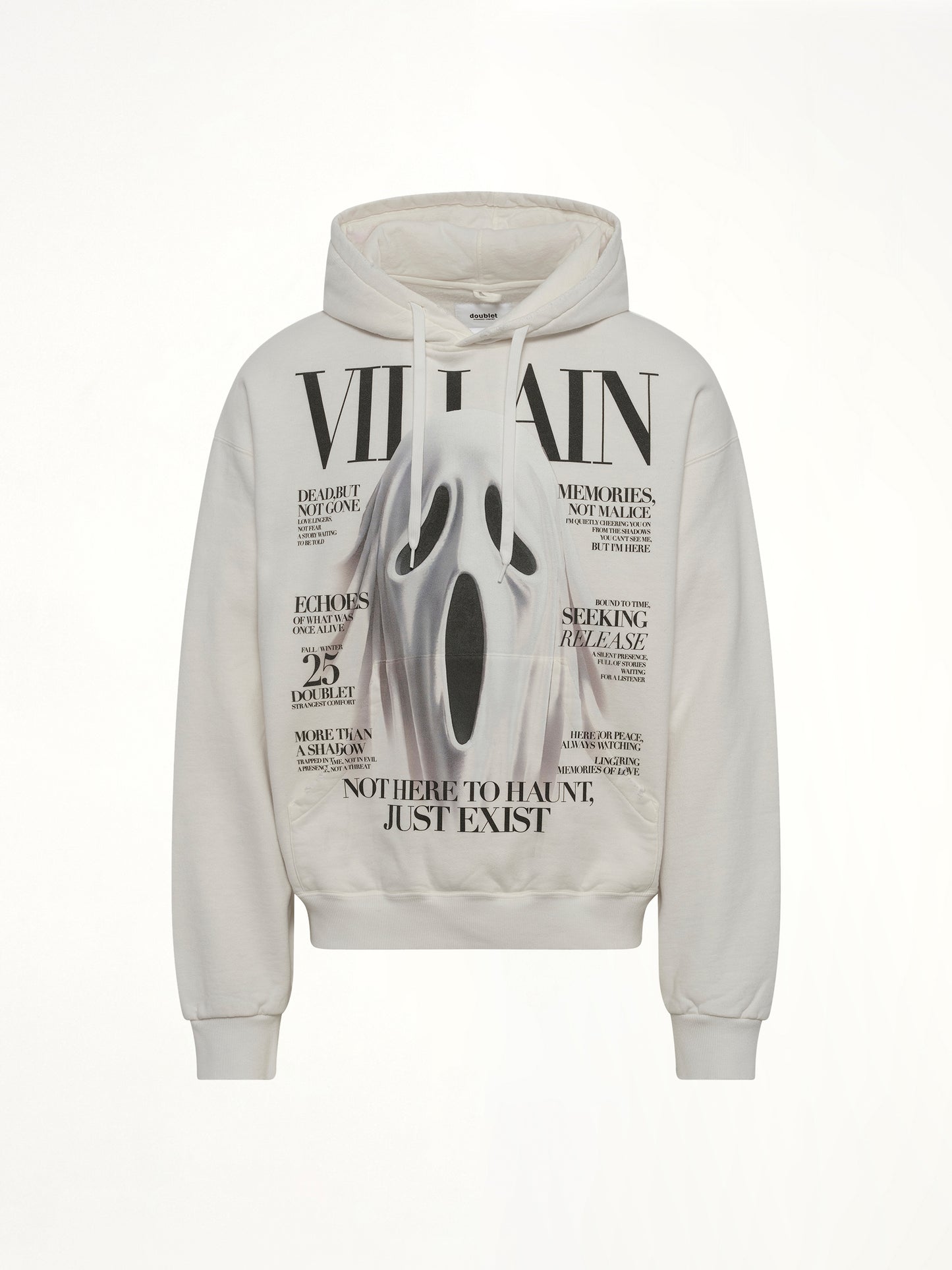 Villain Cover Print Hoodie in White
