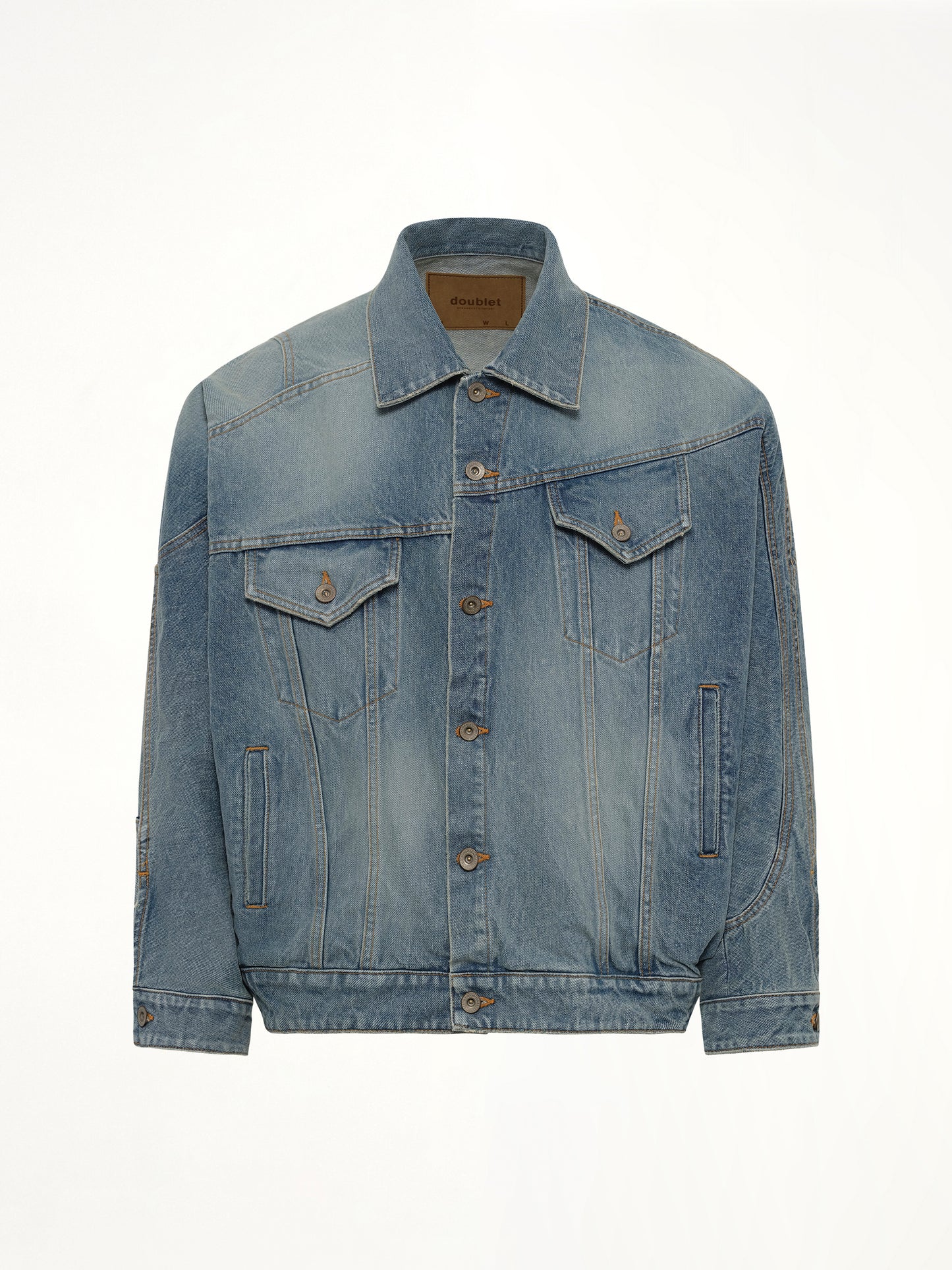 Distorted Cutting Denim Jacket in Indigo