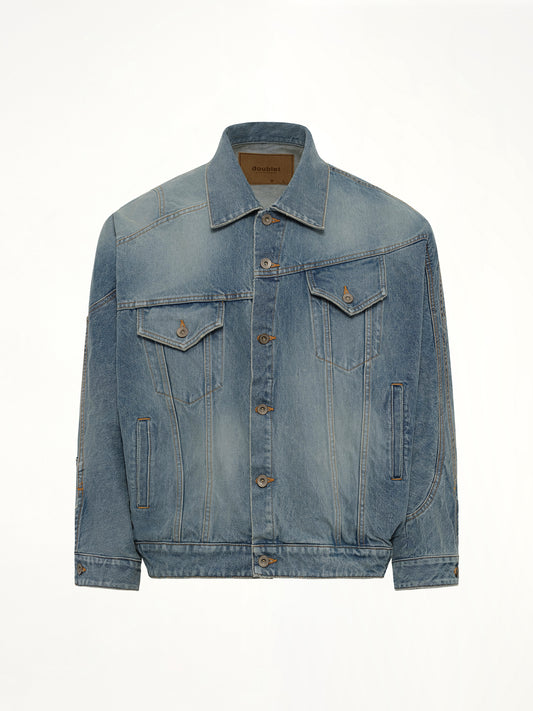 Distorted Cutting Denim Jacket in Indigo