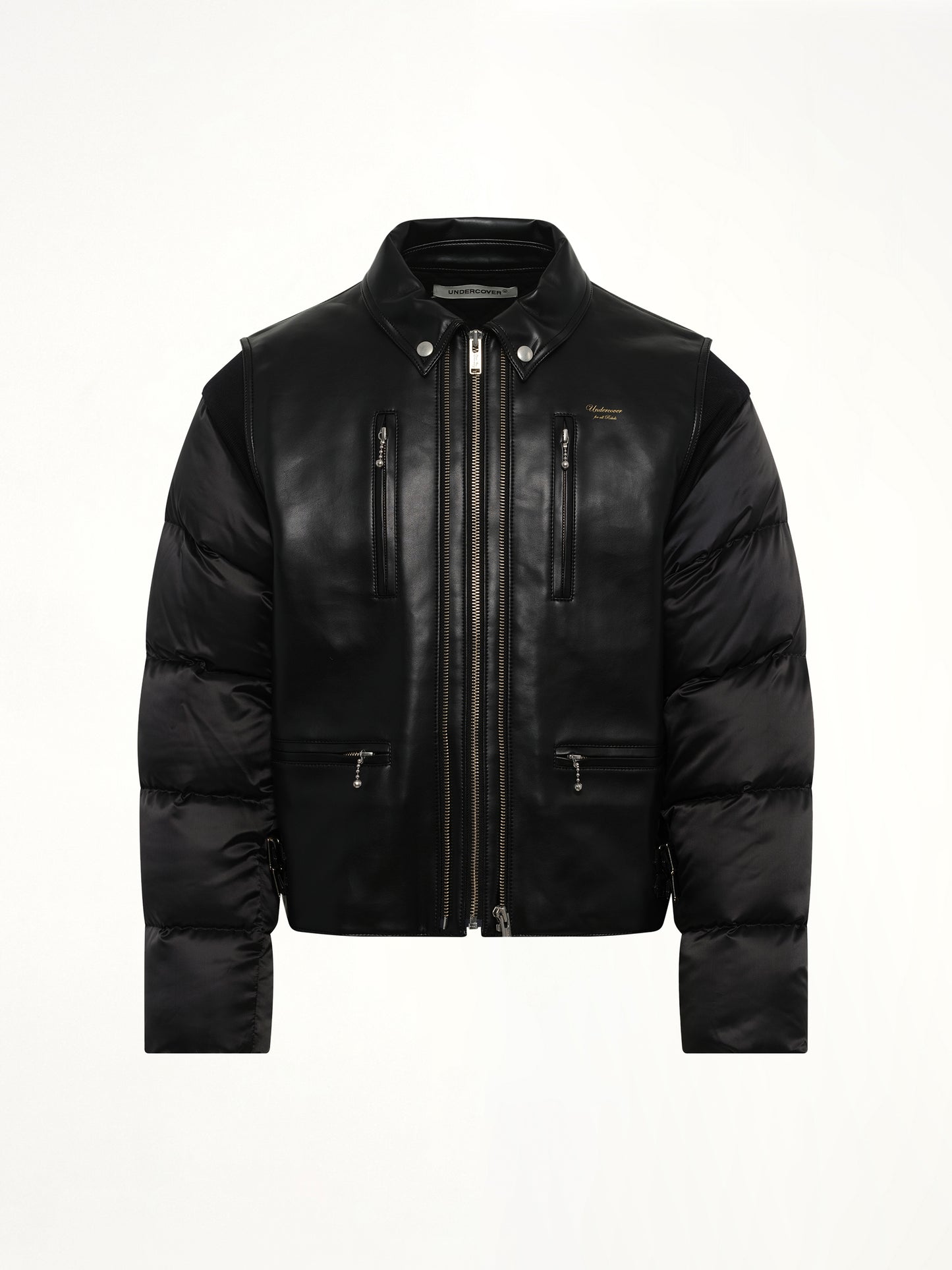 Vegan Leather Blouson in Black