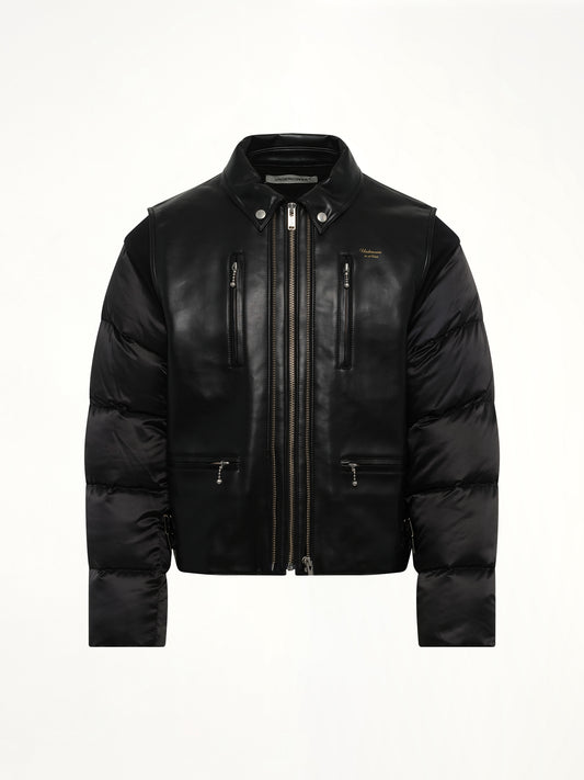 Vegan Leather Blouson in Black