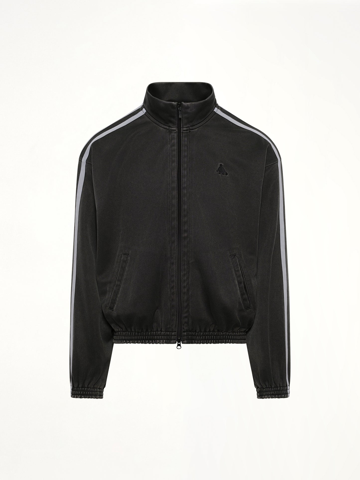 Faded Black Track Jacket in Grey