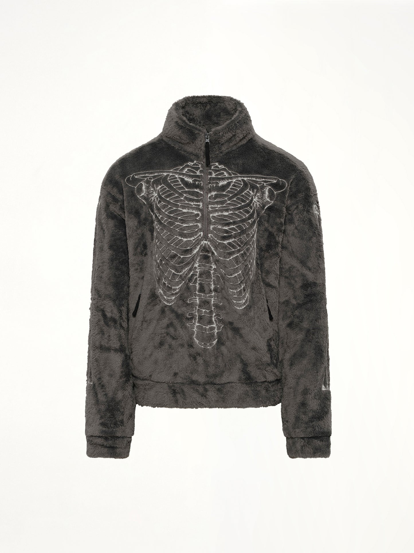Glow in the dark Skelton Fleece Jacket in Grey