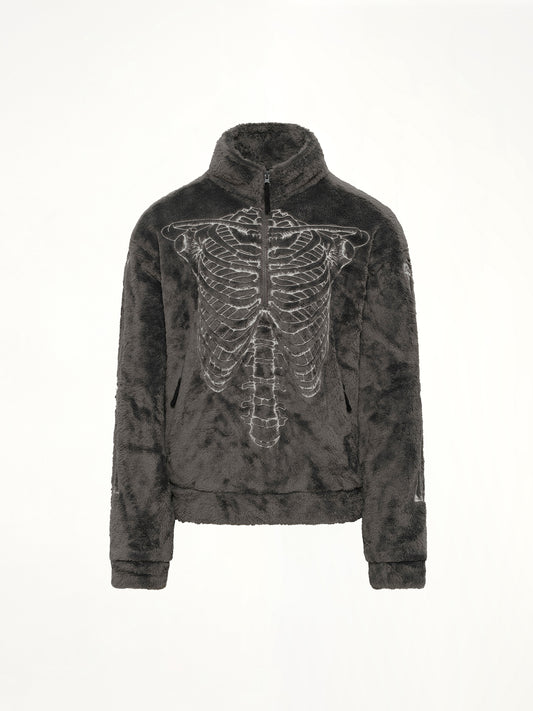 Glow in the dark Skelton Fleece Jacket in Grey