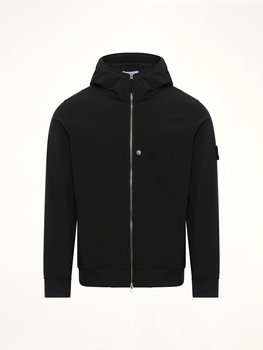 Q100004 Soft Shell Hooded Jacket in Black