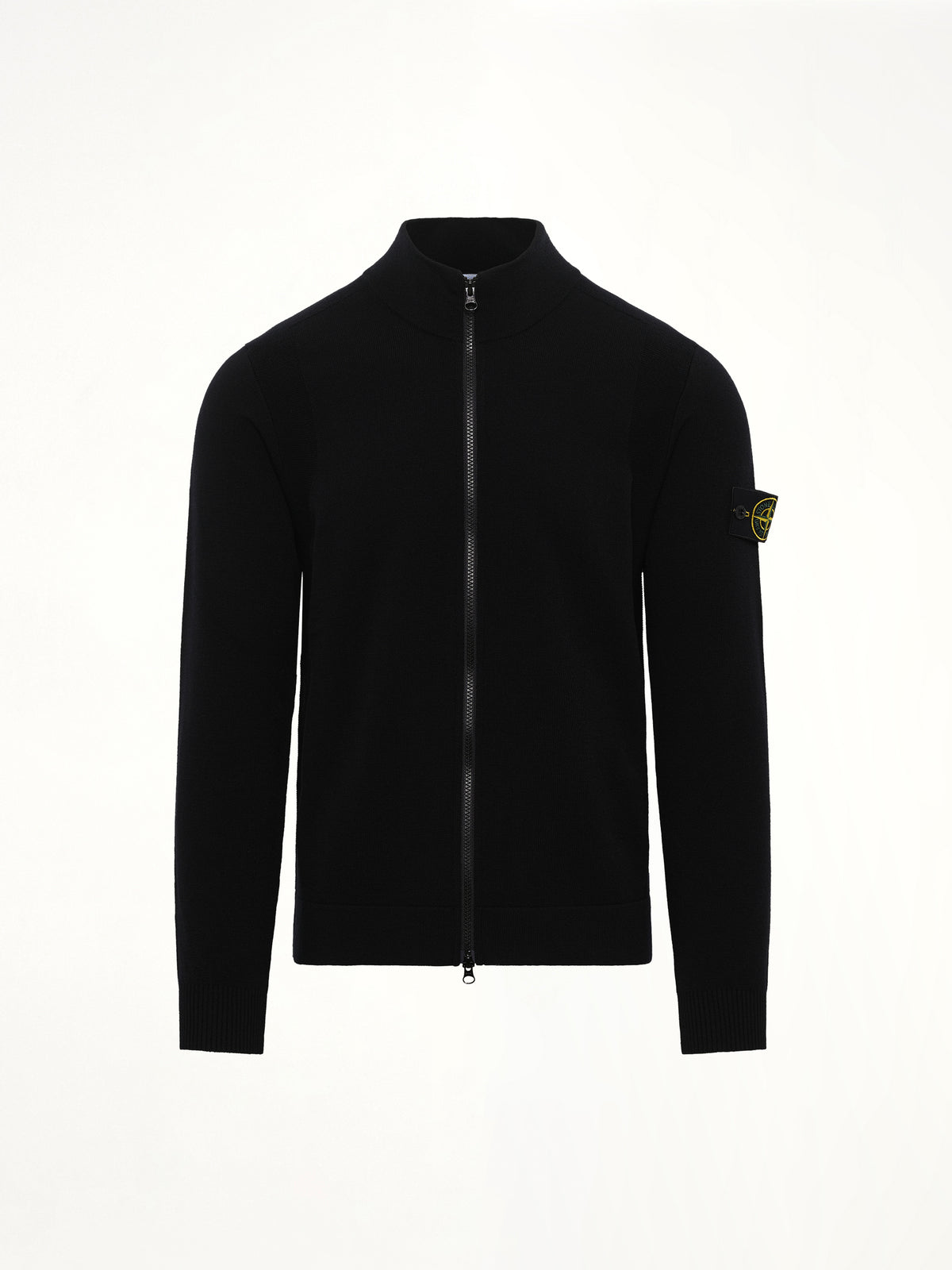 510006 Strech Wool Cardigan in Black
