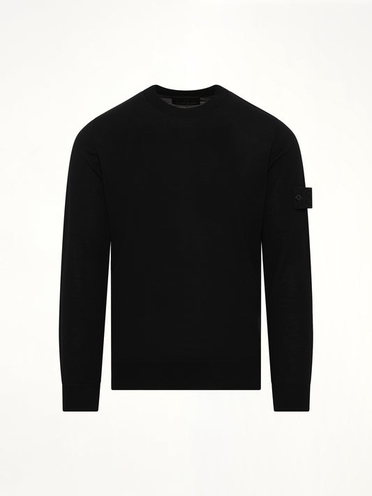 510007 Wool Crew Neck Sweater in Black