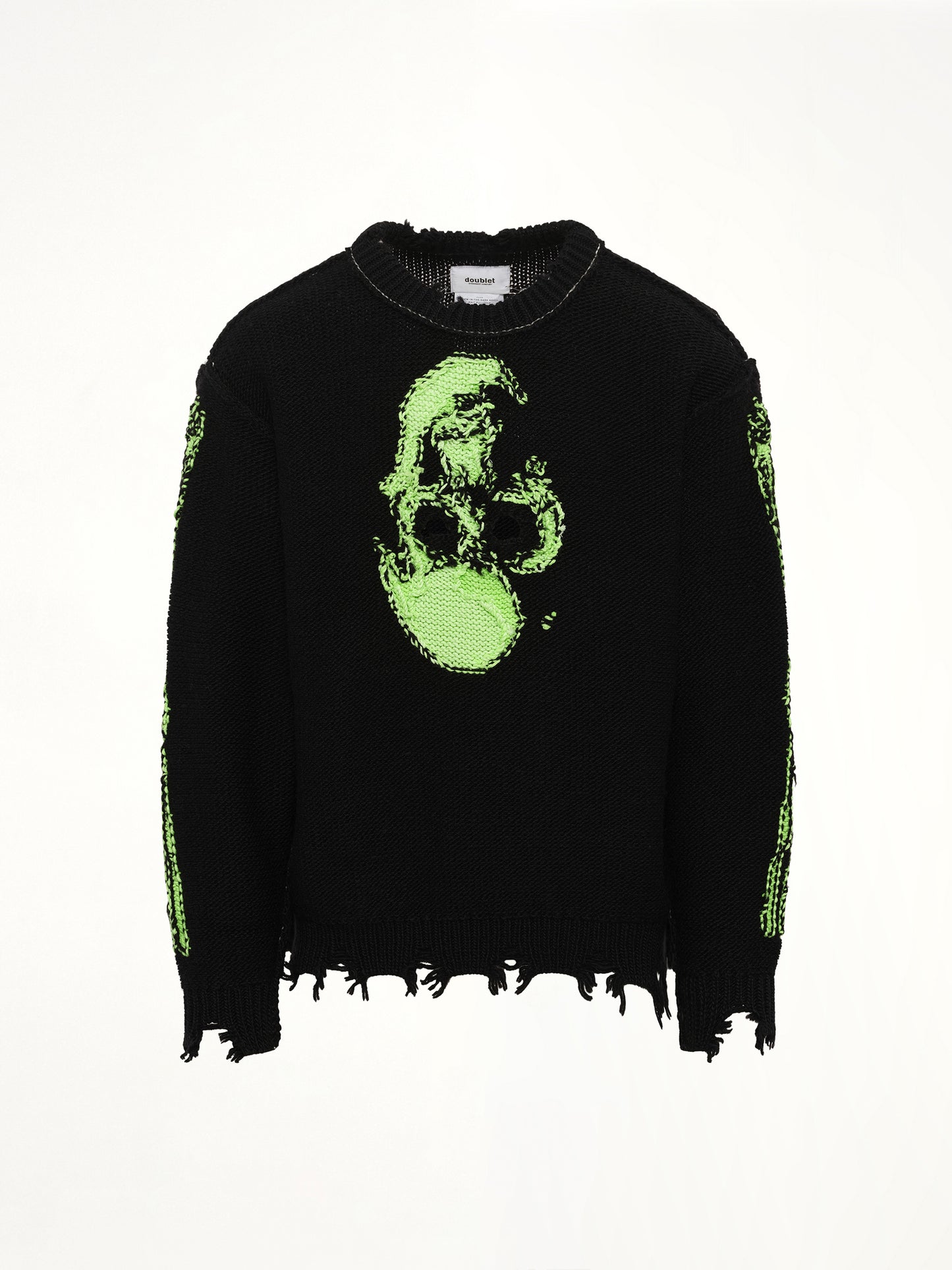 Glow-In-The-Dark Skull Knit Pullover in Black