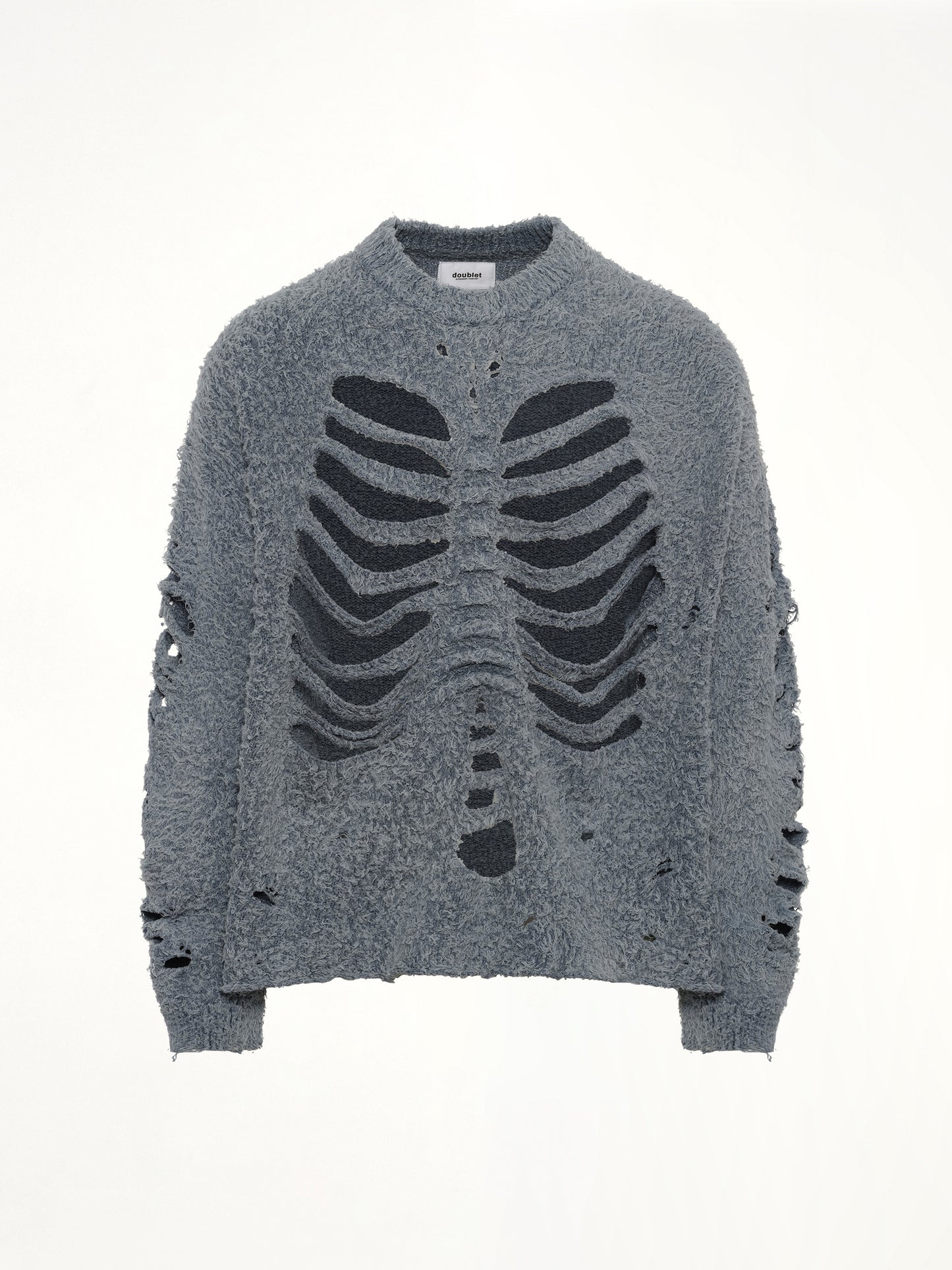 Ribcage Knit Pullover in Blue
