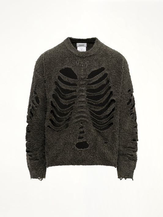 Ribcage Knit Pullover in Grey