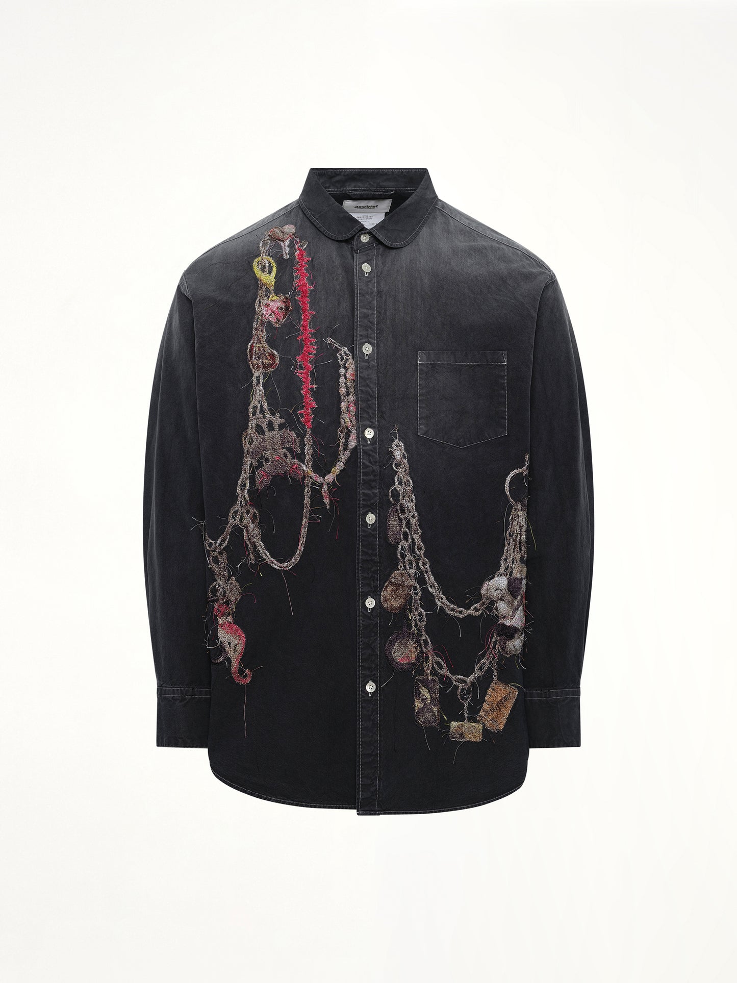 Embroidered Chain Shirt in Grey