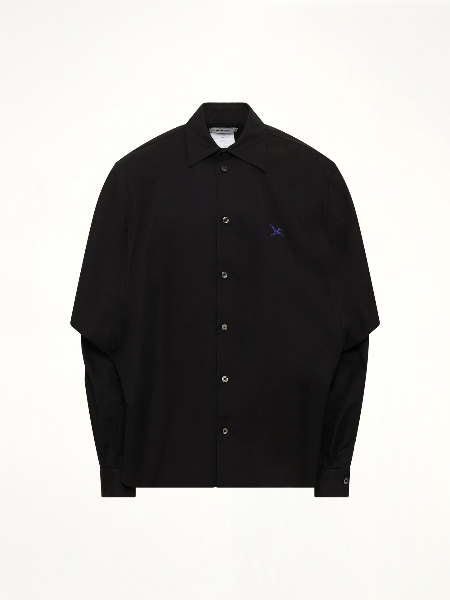Pteranodon Embroidered Shirt in Black