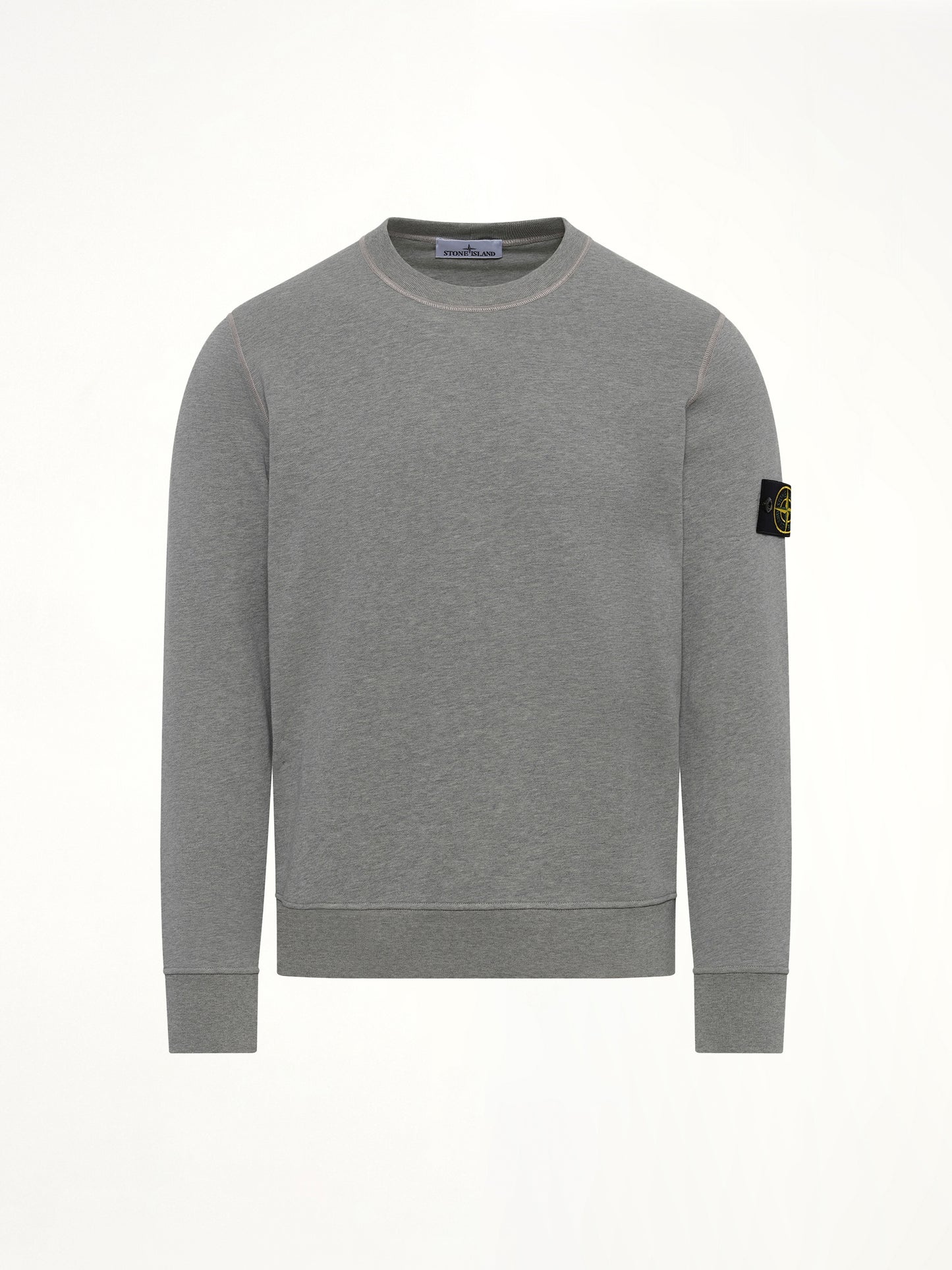 610006 Washed Cotton Sweatshirt in Melange Grey