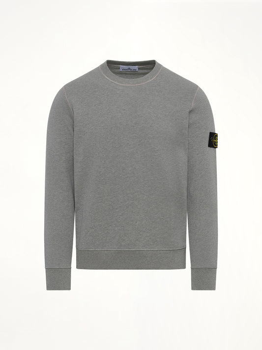 610006 Washed Cotton Sweatshirt in Melange Grey