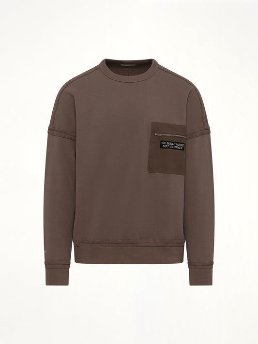 Pocket Sweatshirt in Gray Beige