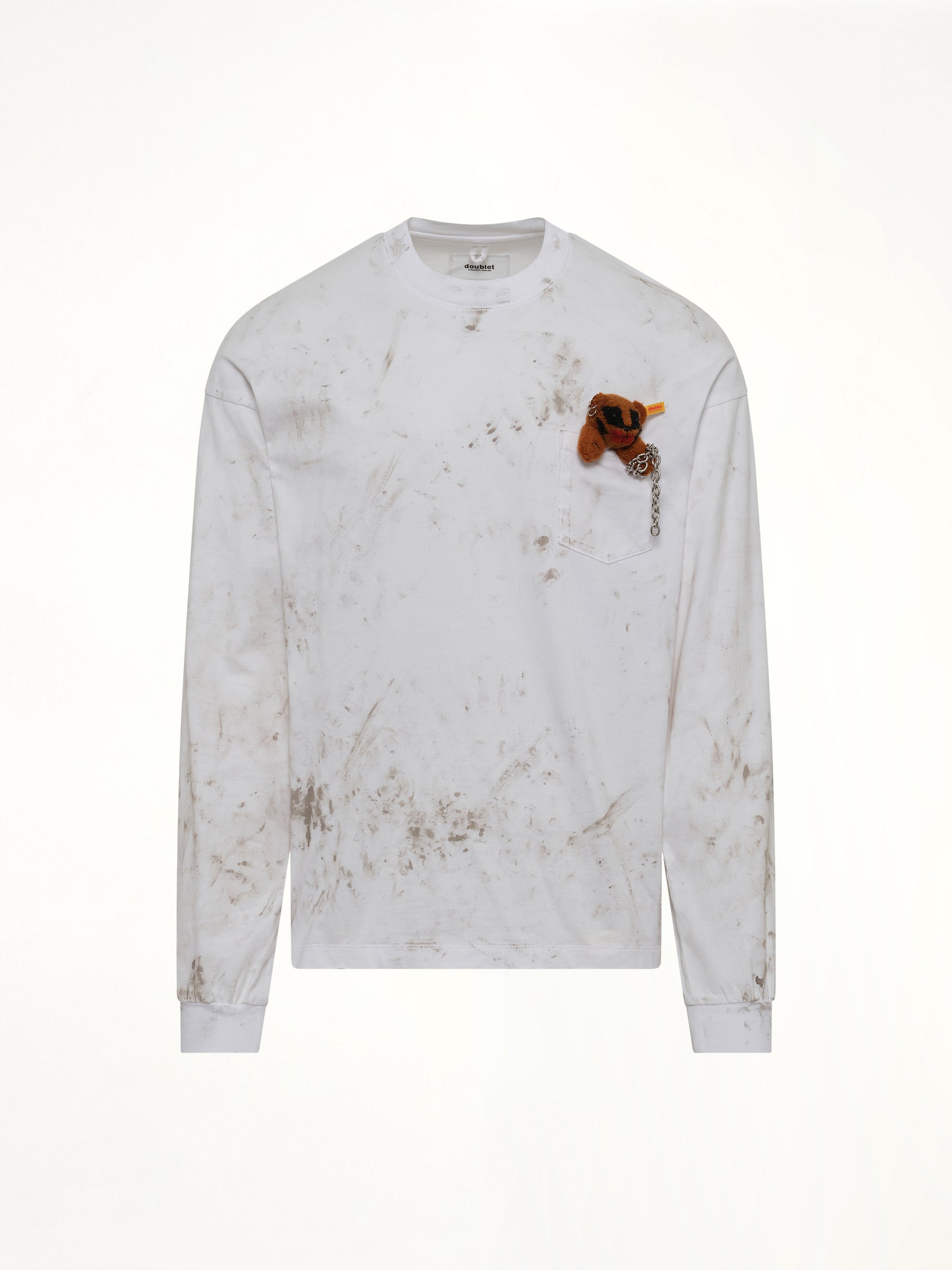 Long Sleeve T-Shirt With Villain Bear in White