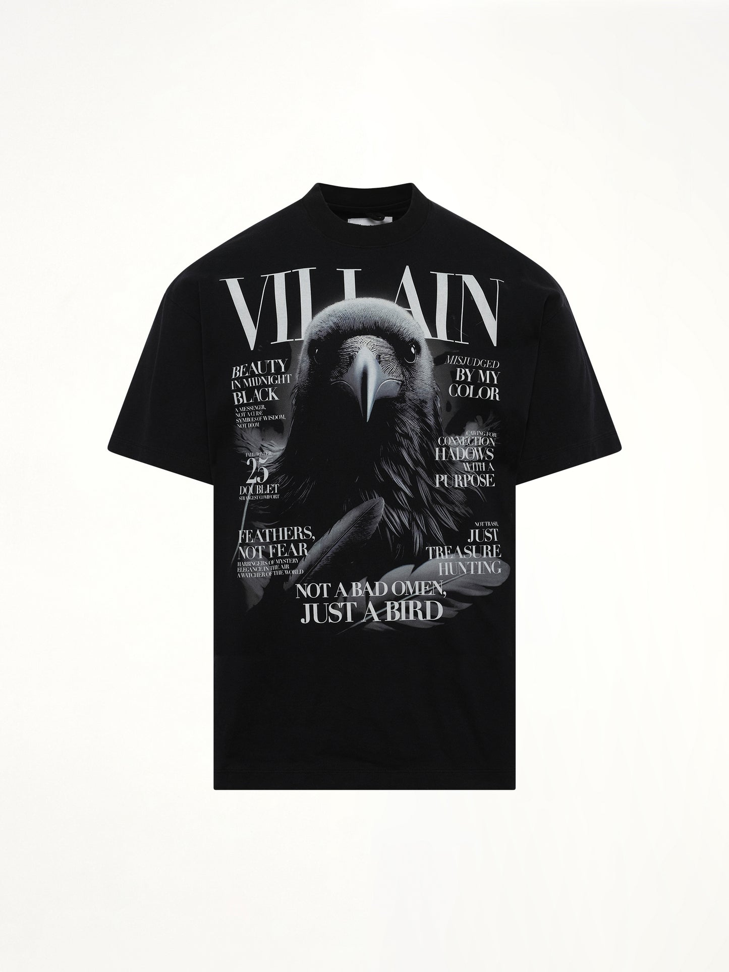 Villain Cover Print T-Shirt in Black