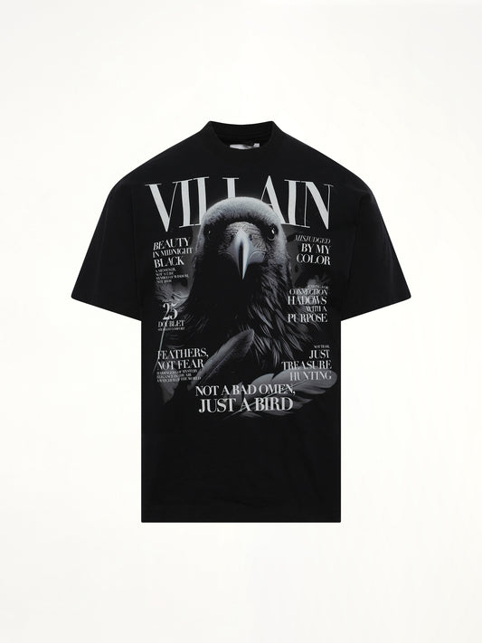 Villain Cover Print T-Shirt in Black
