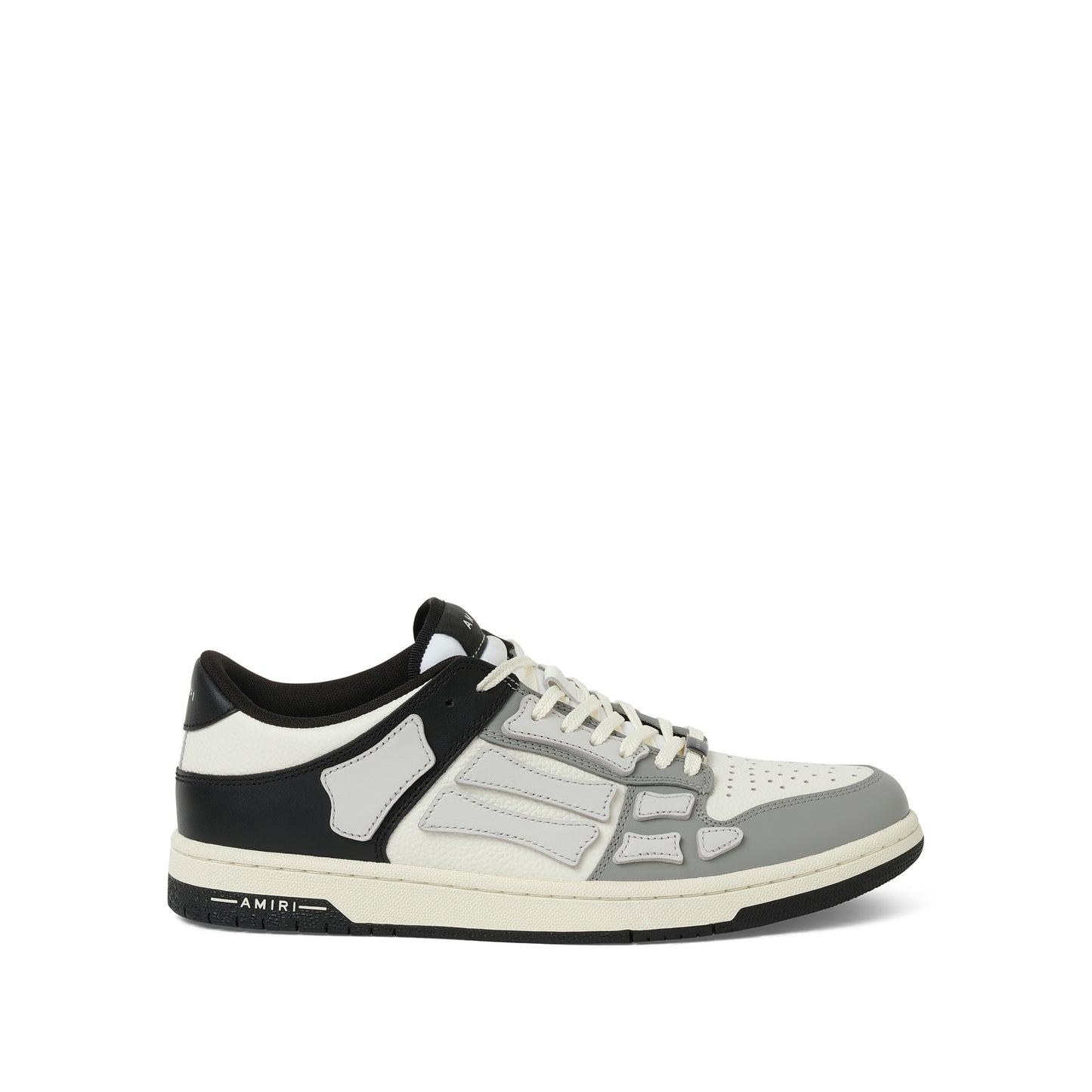 Two-Tone Skeleton Sneaker in Black/White/Grey