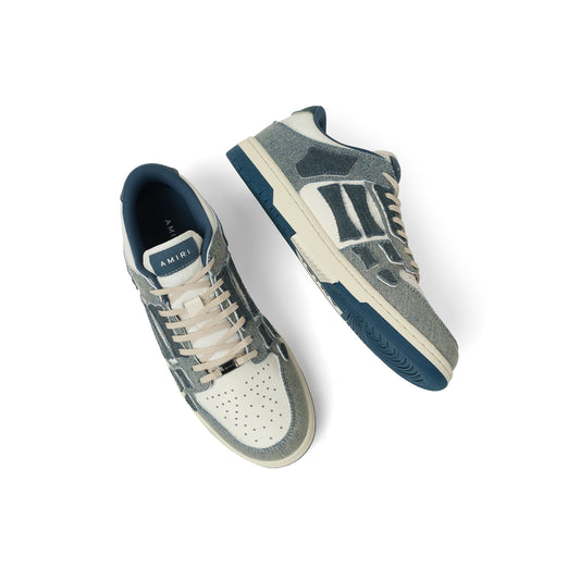 Vintage Denim Skeleton Low Sneaker in Slate Blue