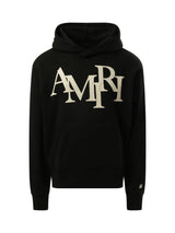 Amiri Amiri Staggered Hoodie in Black/White