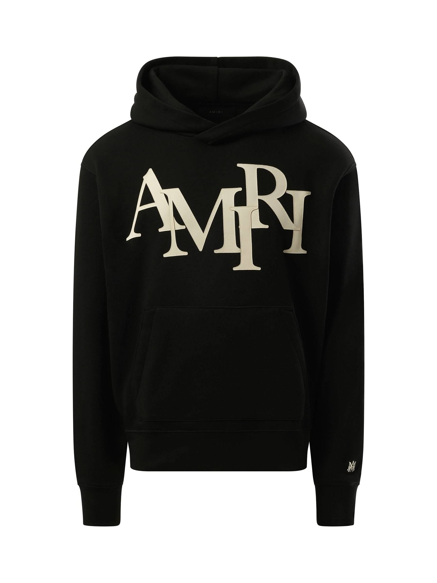 Amiri Amiri Staggered Hoodie in Black/White