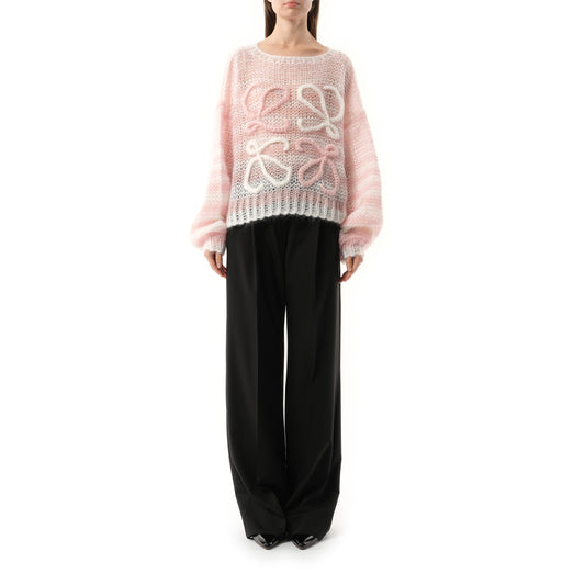 Anagram Sweater in White/Pink