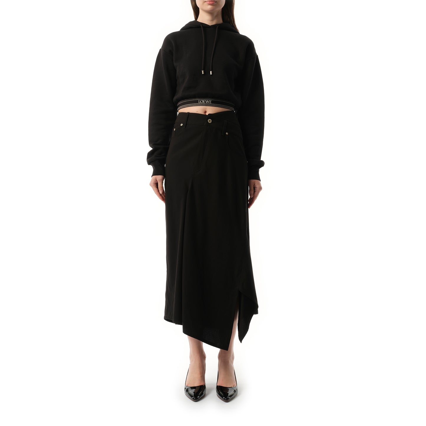 Asymmetric Skirt in black