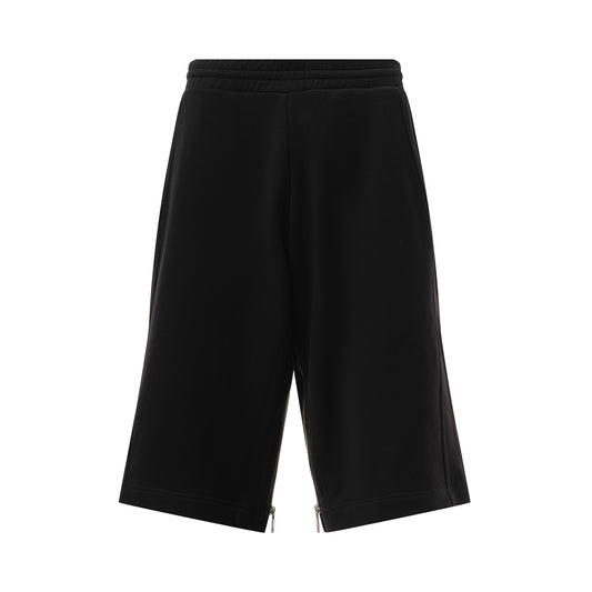 Gusset Zip Shorts in Black