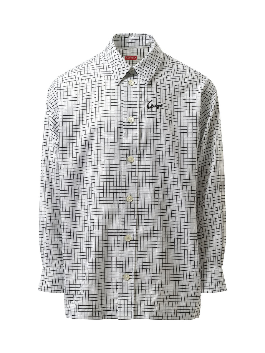 Kenzo Weave Oversized Shirt in White